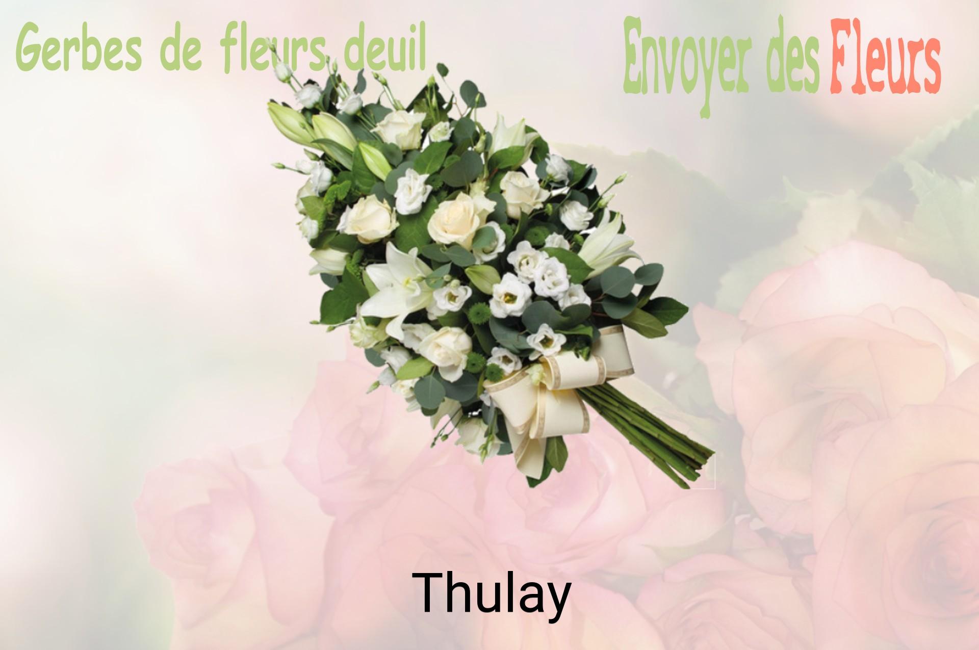 Gerbe de fleurs de deuil livrée à Thulay